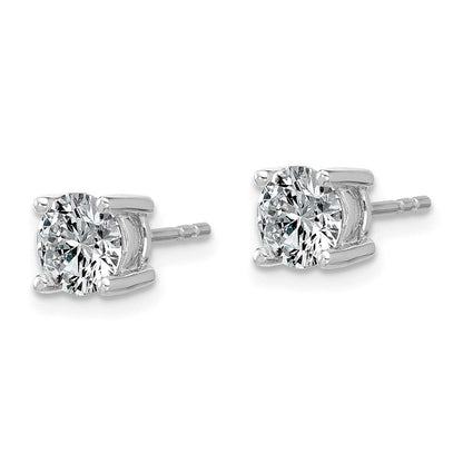 14K Weißgold Ohrstecker mit 1,5 ct. im Labor gezüchteten Diamanten, Rund, VS/SI+ G+, komplette Vierkrappenfassung, leichte Ausführung