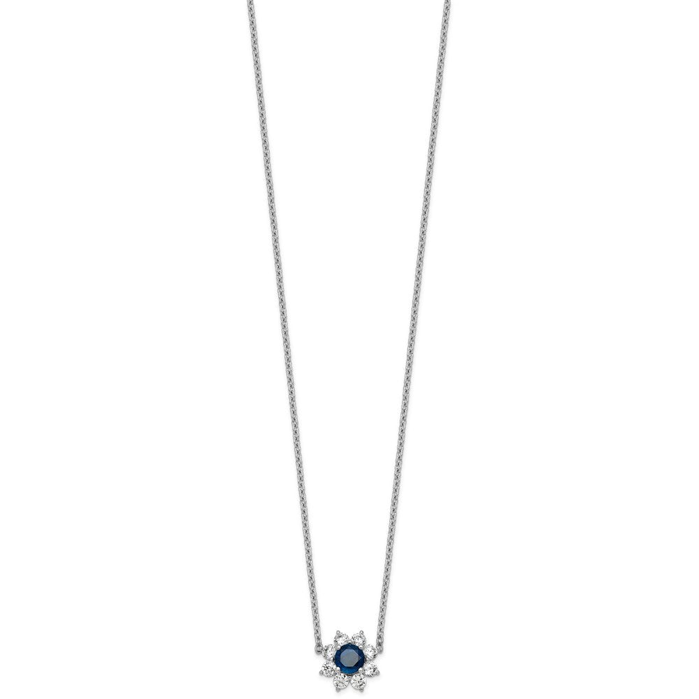 14K Weißgold Vs/si G+ Im Labor Gezüchtet Diamant und Aaa Qualität Echt Blau Sapp