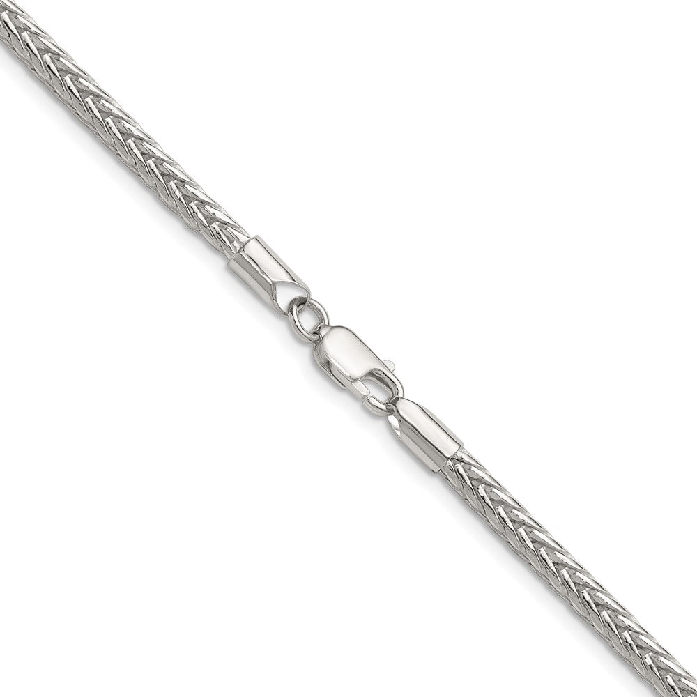 Sterlingsilber 3.4mm Diamantiert Rund Franco 30 Zoll Kette