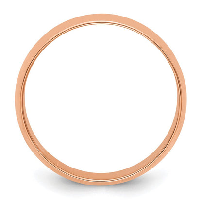 14K Roségold 7 mm leichter halbrunder Ehering