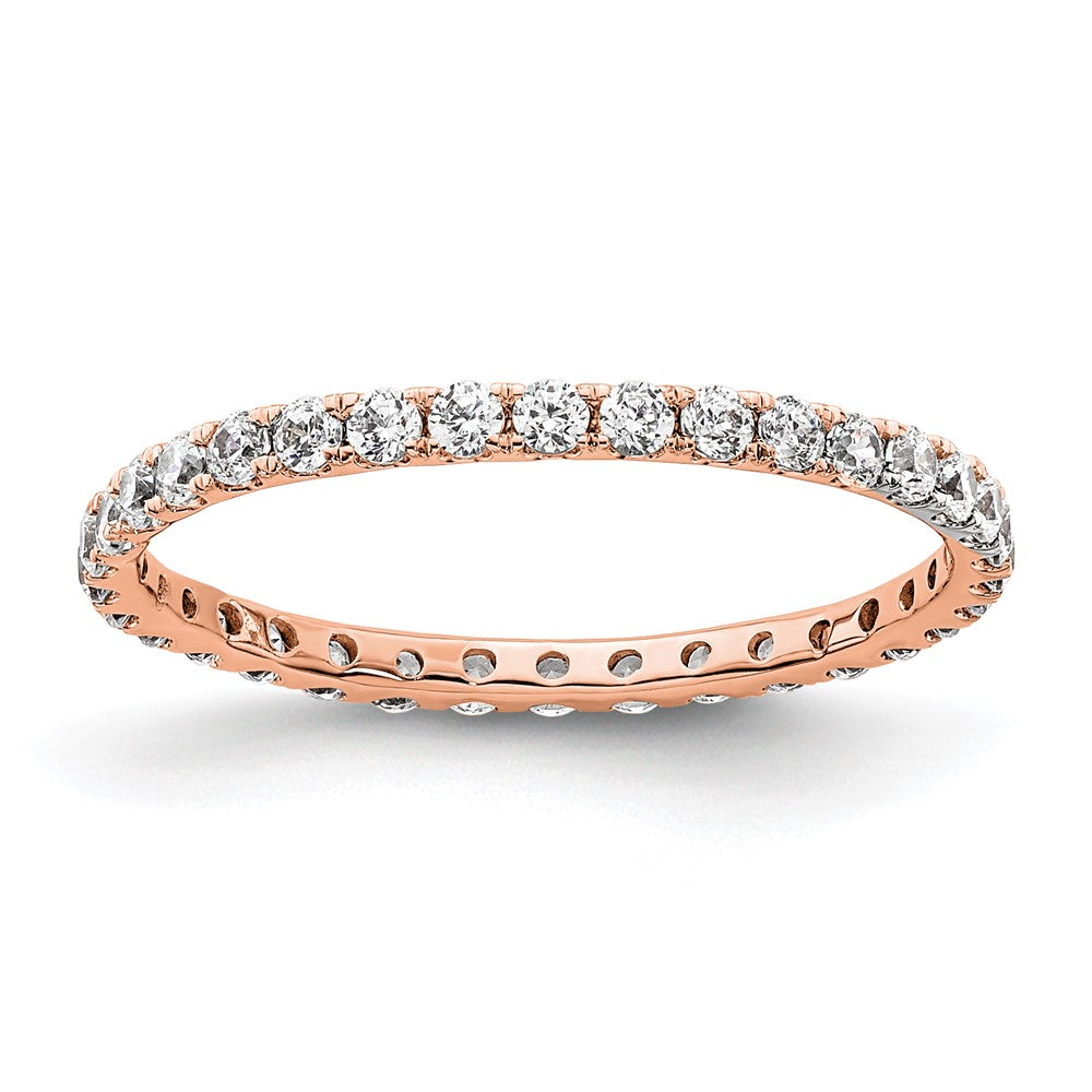 True Origin 14K Roségold 1/2 Karat Im Labor Gezüchtet Diamant Vs+ F+ Größe 5 Komplett Memoire Ehering Ring