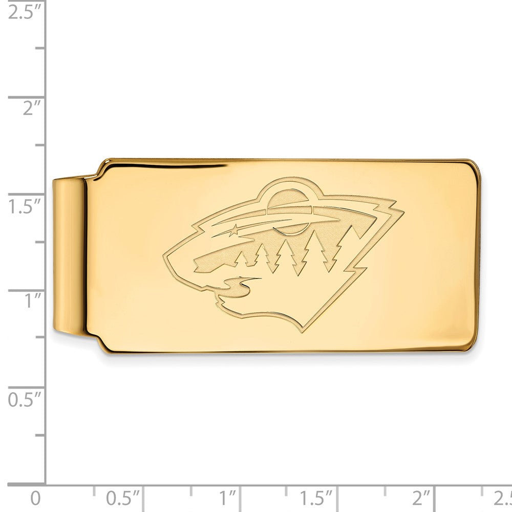 10K Gelbgold Gold Nhl Logoart Minnesota Wild Geldklammer