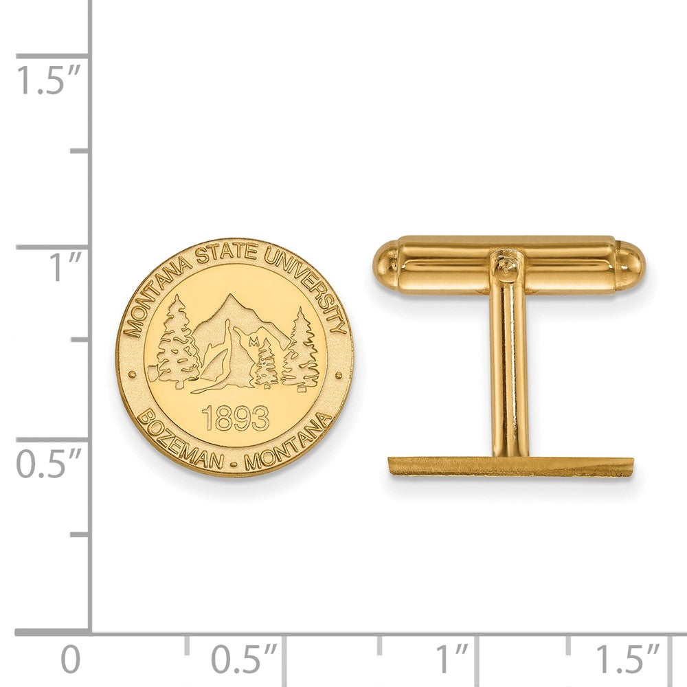 14K Gelbgold Gold Logoart Montana State University Wappen Manschette Knöpfe