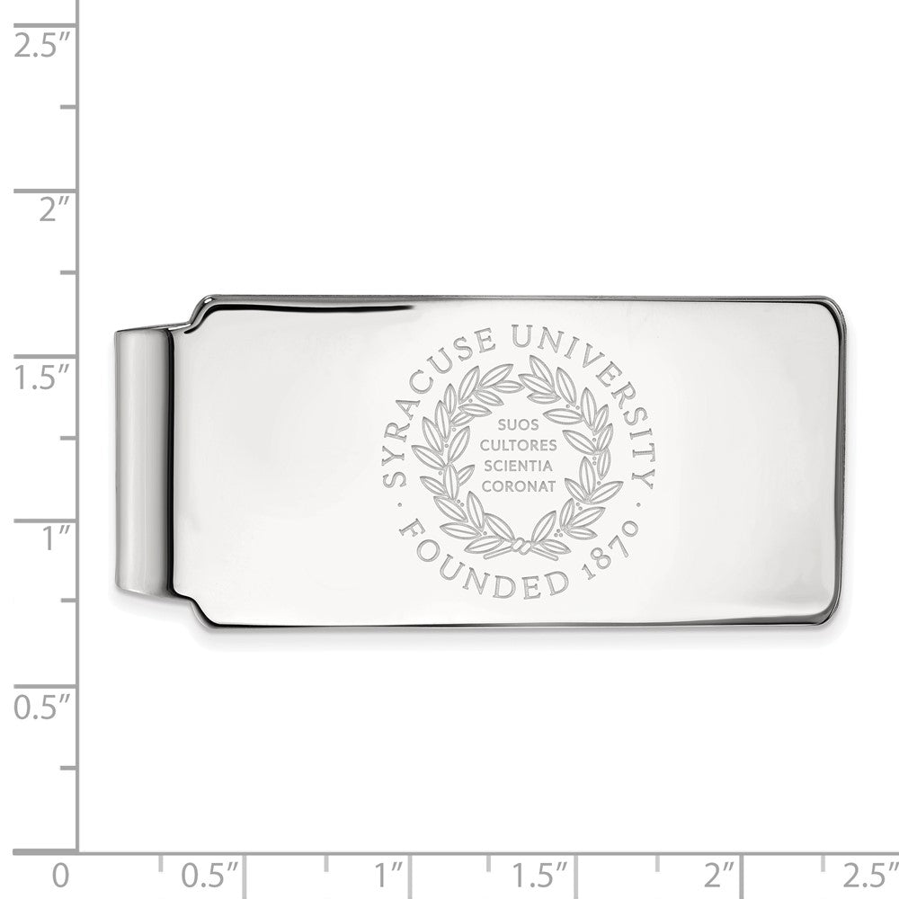 14K Weißgold Logoart Syracuse University Wappen Geldklammer
