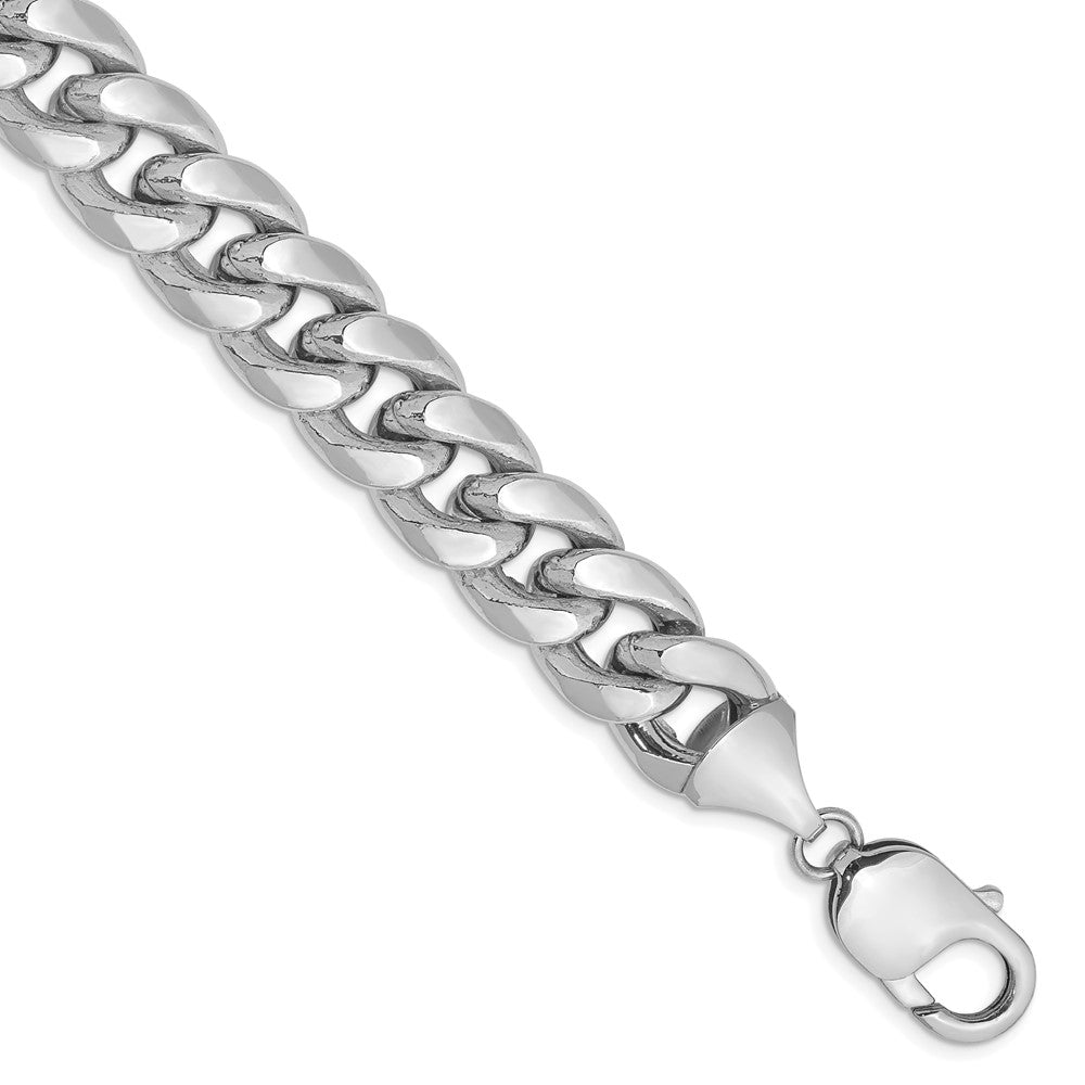 14K Weißgold 11mm Halbmassiv Miami Kubanisch Gliederarmband
