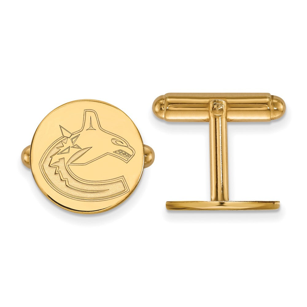 14K Gelbgold Gold Nhl Logoart Vancouver Canucks Manschette Knöpfe