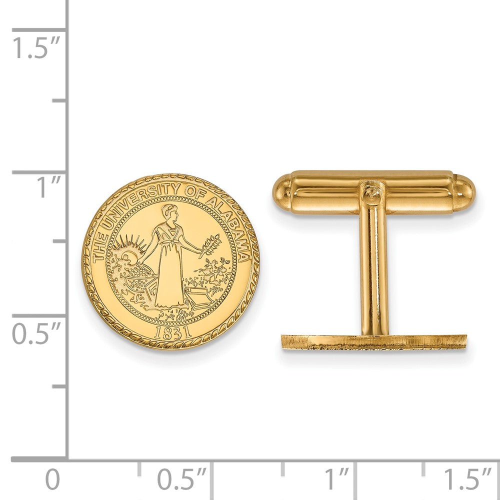 14K Gelbgold Gold Logoart University Of Alabama Wappen Manschette Knöpfe