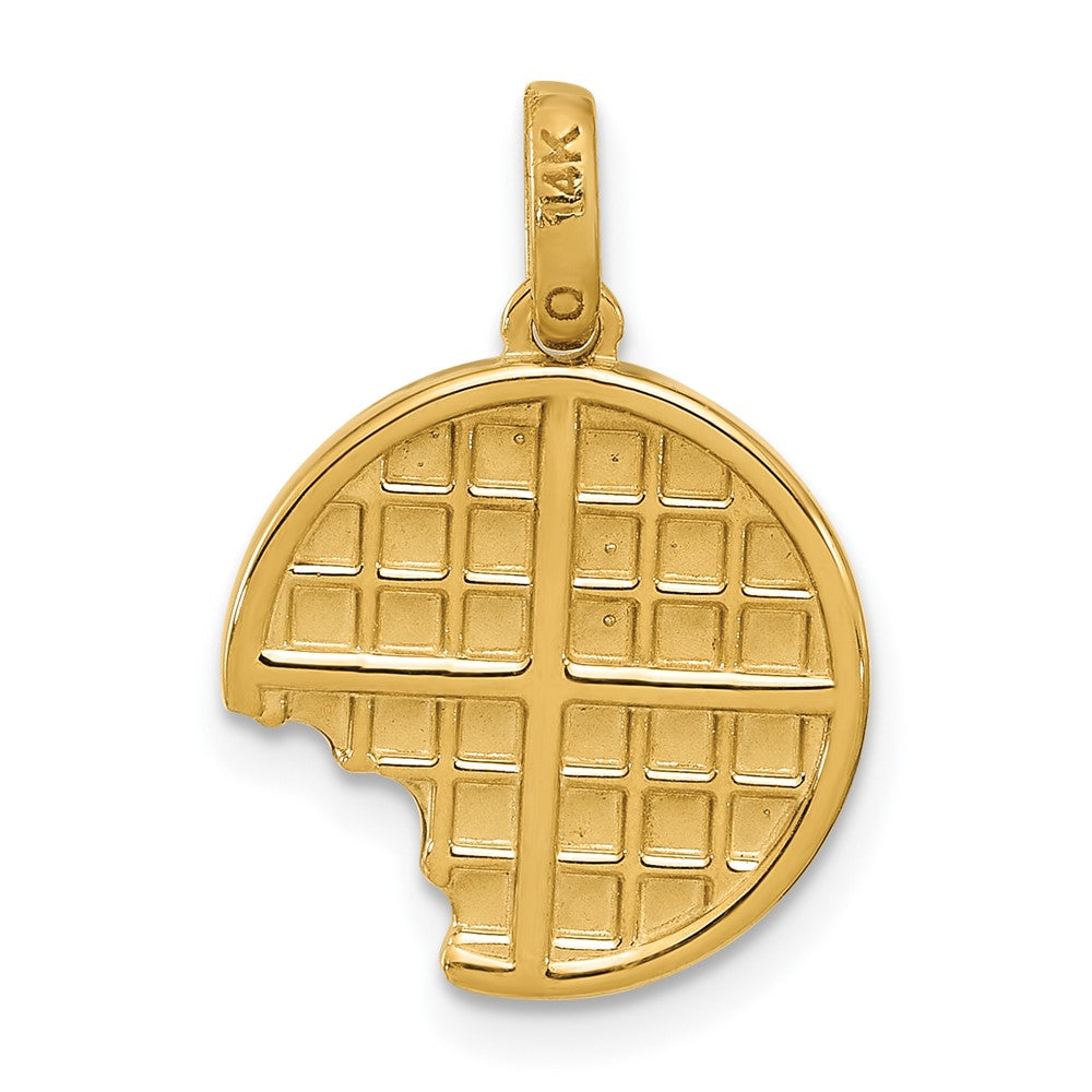 14K Gelbgold Fancy-Charm „Waffel mit Biss" mit Epoxidharz-Beschichtung