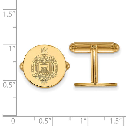 14K Gelbgold Gold Logoart Us Naval Akademie Wappen Manschette Knöpfe
