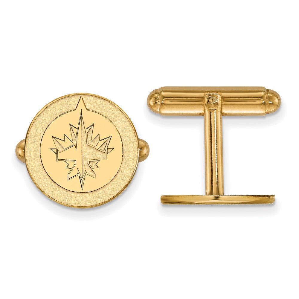 14K Gelbgold Gold Nhl Logoart Winnipeg Jets Manschette Knöpfe