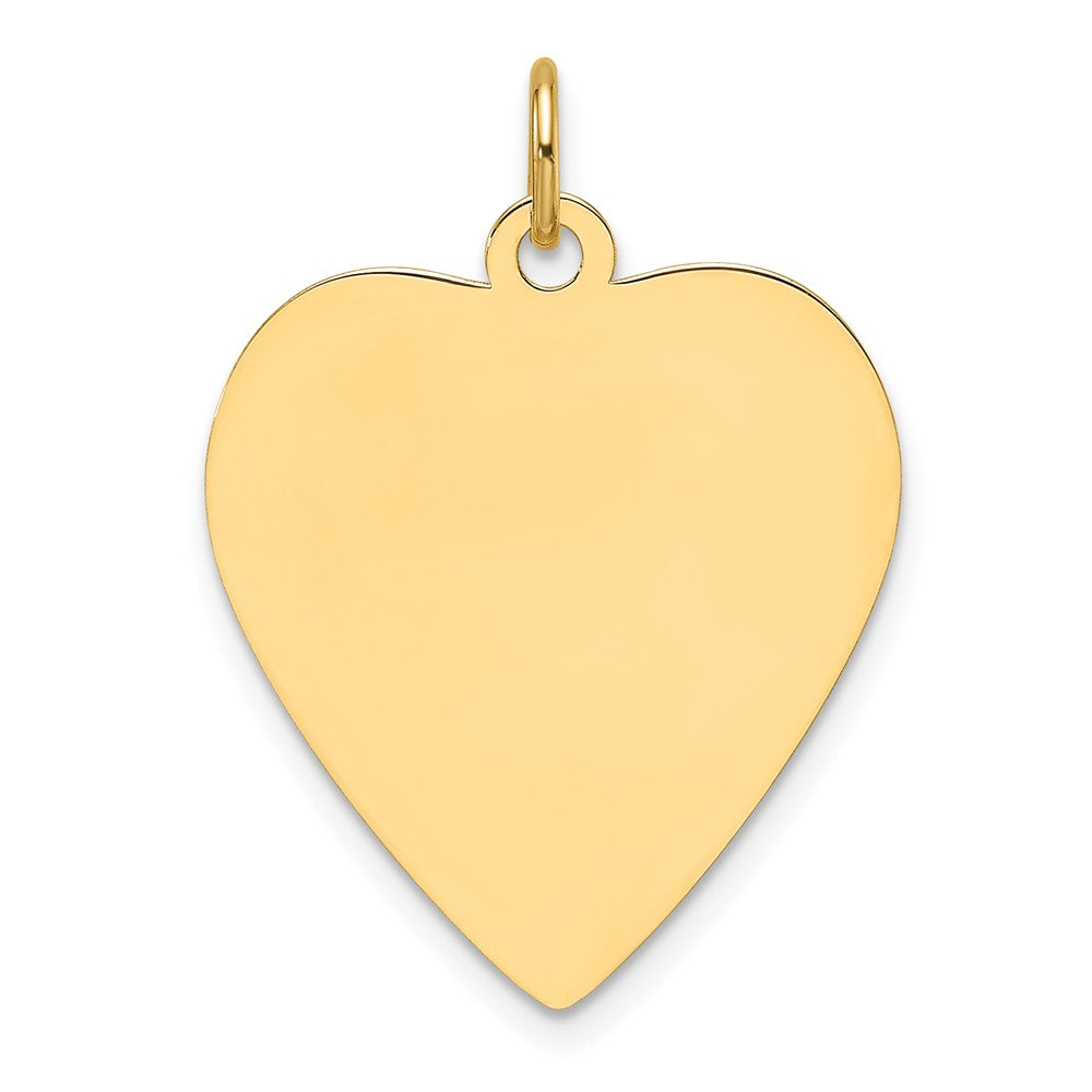 14K Gelbgold Schlicht Gravierbar Herz 22.8x20.7mm Plättchen Charm