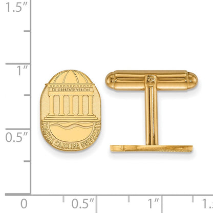 14K Gelbgold Gold Logoart Coastal Carolina University Wappen Manschette Knöpfe