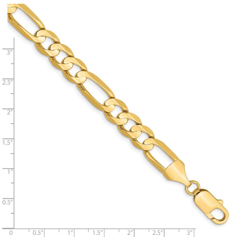 14K Gelbgold 10.0mm Konkav Offen Figaro Gliederarmband