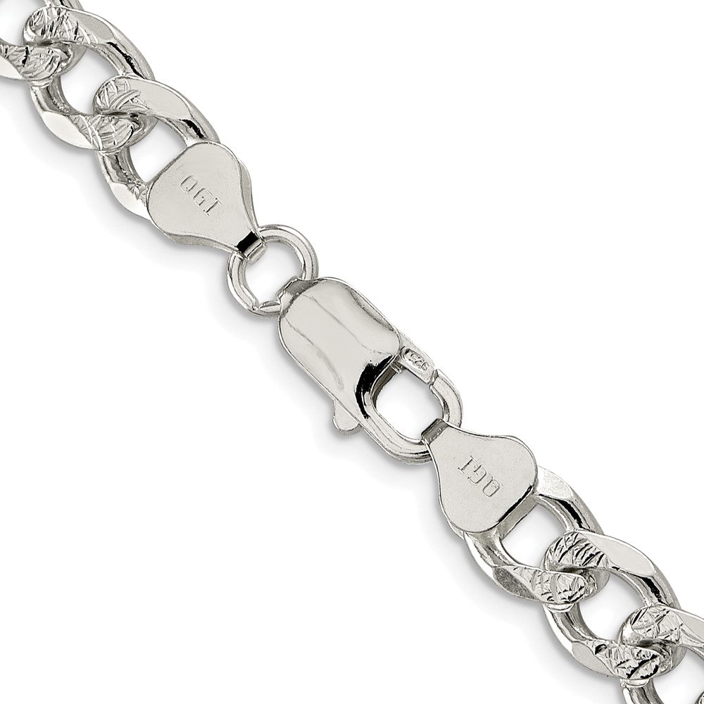 Sterlingsilber Rhodiniert 8.3mm Pavé‚ Panzer 26 Zoll Kette