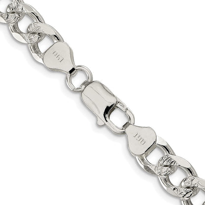 Sterlingsilber Rhodiniert 8.3mm Pavé‚ Panzer 26 Zoll Kette