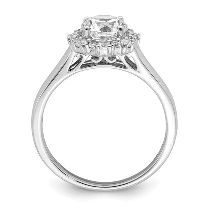 True Origin 14K Weißgold 0,25K Labor-Diamant VS+ F+ Semi-Mount Rund Halo Verlobungsring