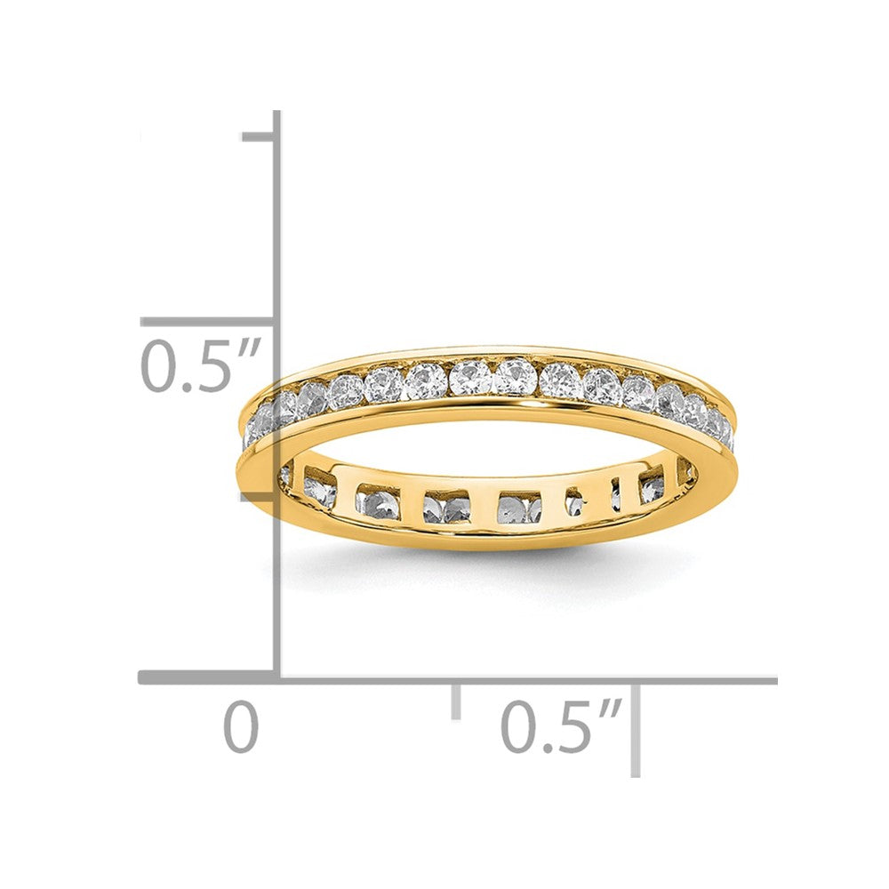 14K Gelbgold Poliert Größe 4 Kanalfassung-set 1/2 Karat Diamant Komplett Memoire Ehering Ring
