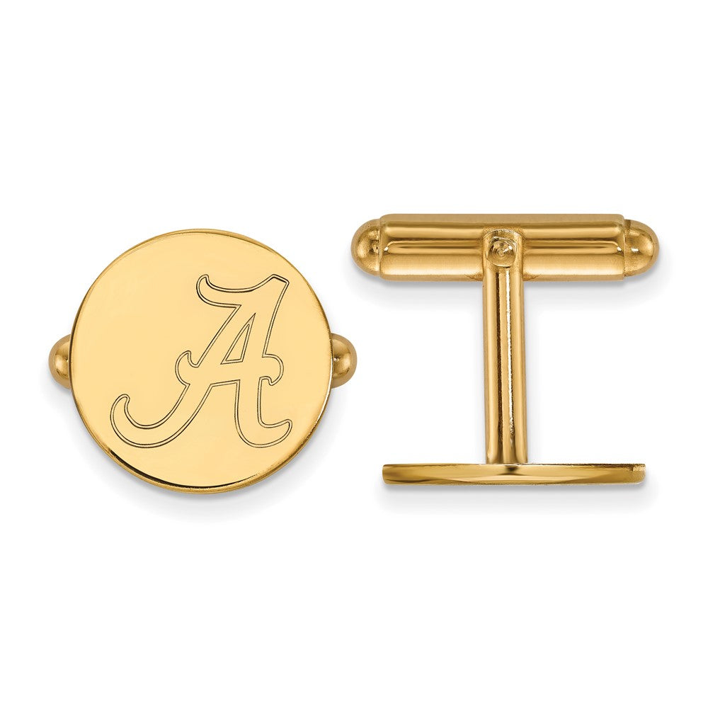 14K Gelbgold Gold Logoart University Of Alabama Buchstabe A Manschette Knöpfe