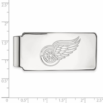 14K Weißgold Nhl Logoart Detroit Rot Flügel Geldklammer