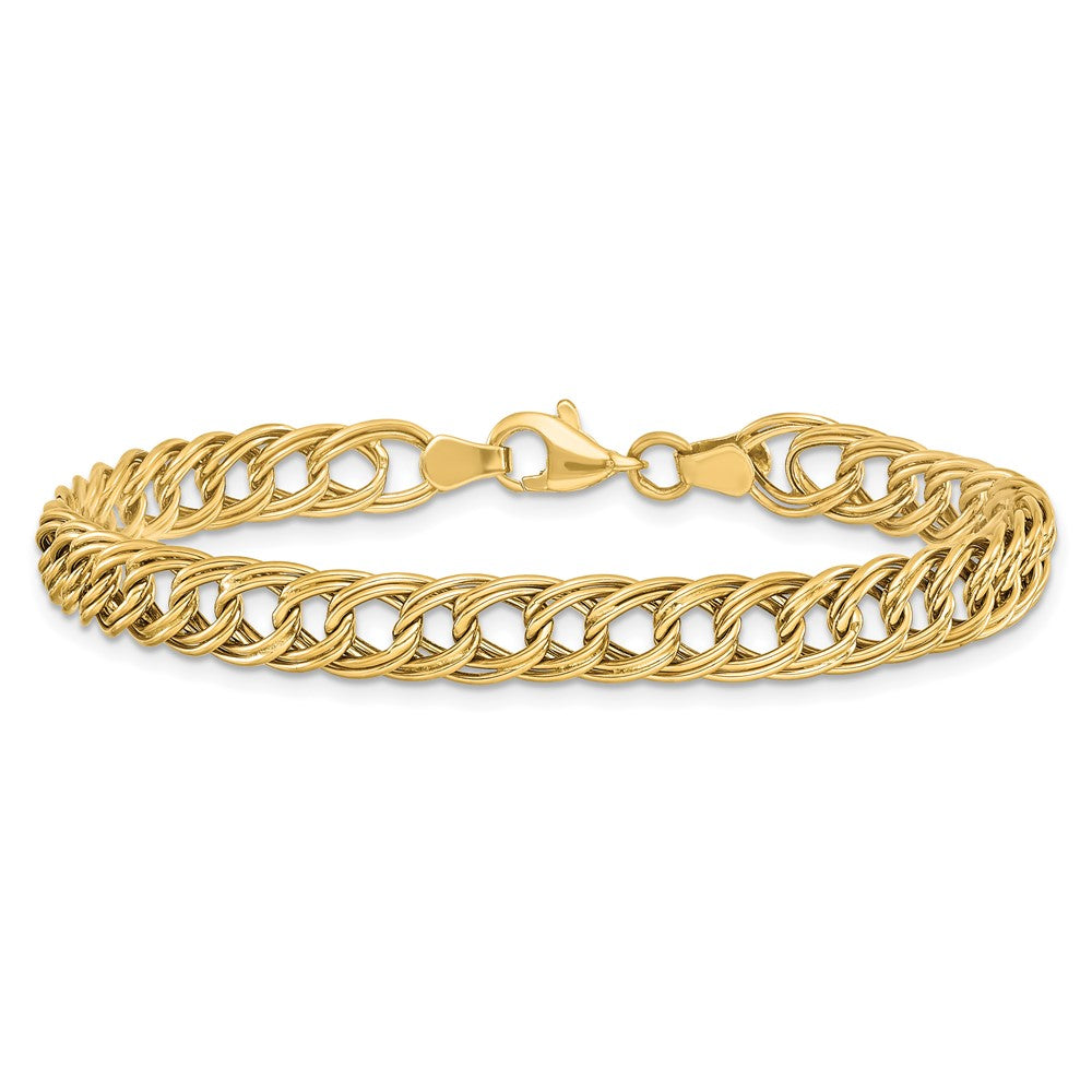 14K Gelbgold Fantasieglieder 7 Zoll Armband
