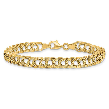 14K Gelbgold Fantasieglieder 7 Zoll Armband