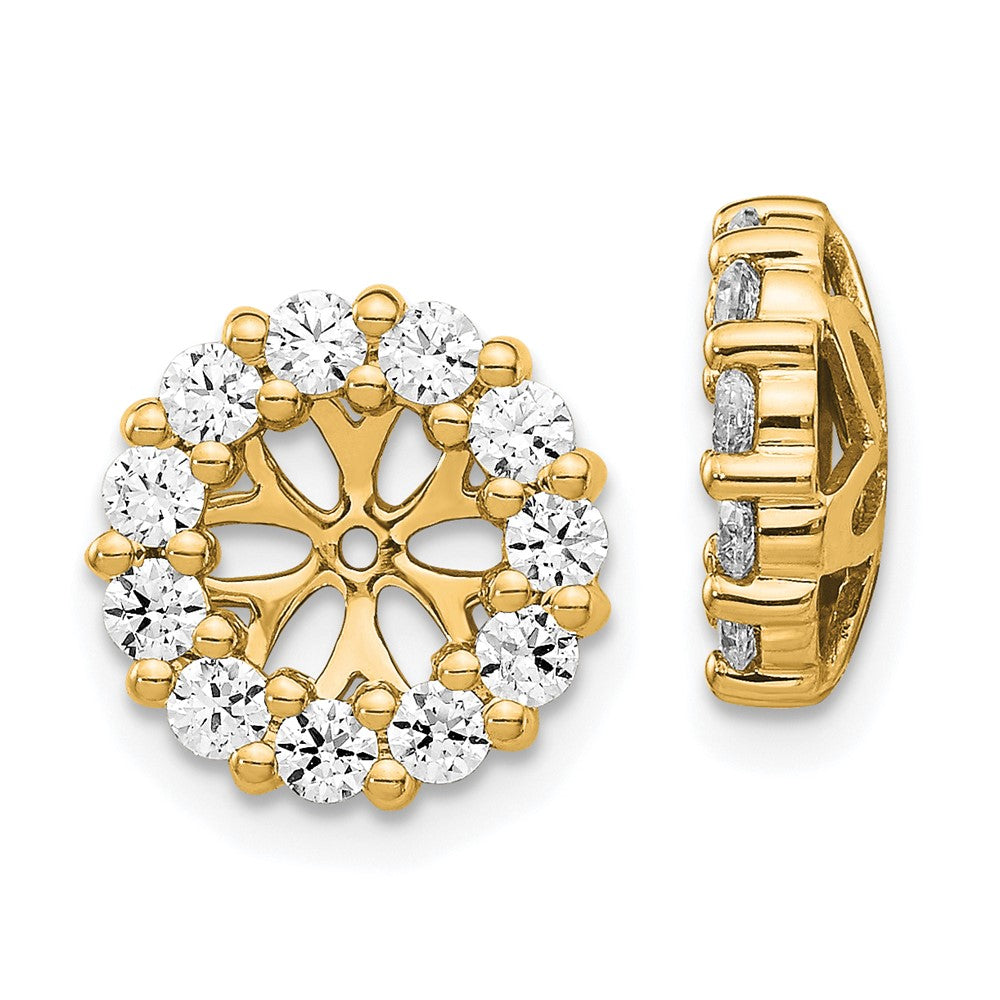 14K Gelbgold Ohrring-Jackets mit Diamant-Kreis, 1 ct