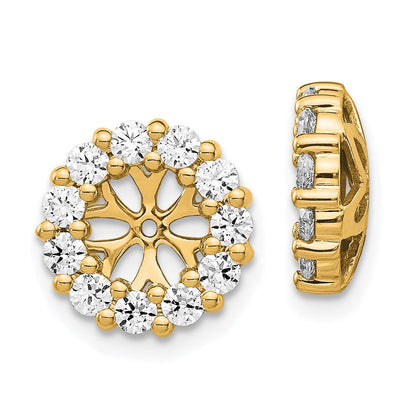 14K Gelbgold Ohrring-Jackets mit Diamant-Kreis, 1 ct
