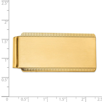 14K Gelbgold Herren Gravierbar Sandblast Kante Geldklammer