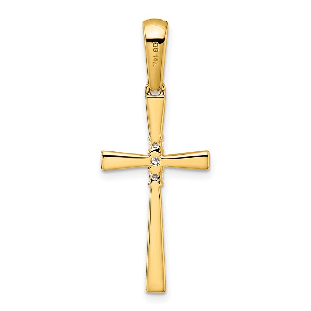 14K Gelbgold Kreuz-Anhänger mit 0,07 ct. Diamant