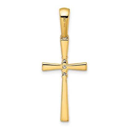 14K Gelbgold Kreuz-Anhänger mit 0,07 ct. Diamant