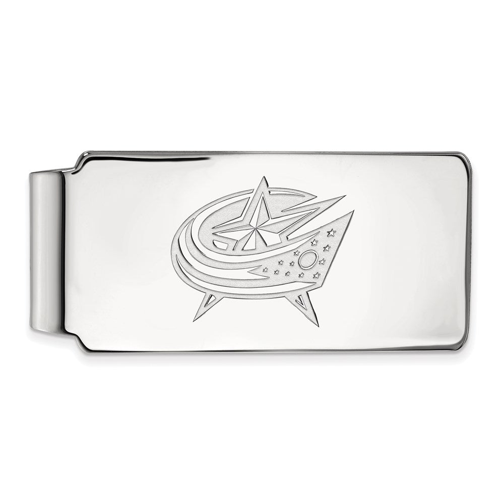 14K Weißgold Nhl Logoart Columbus Blau Jacken Geldklammer