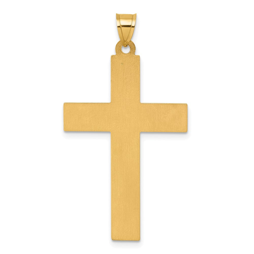 14K Gelbgold mit Rhodium Poliert Inri Kruzifix Kreuz Anhänger