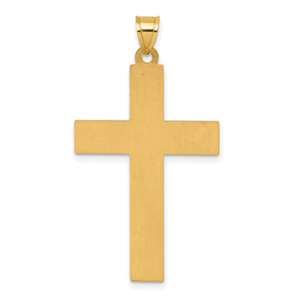 14K Gelbgold mit Rhodium Poliert Inri Kruzifix Kreuz Anhänger