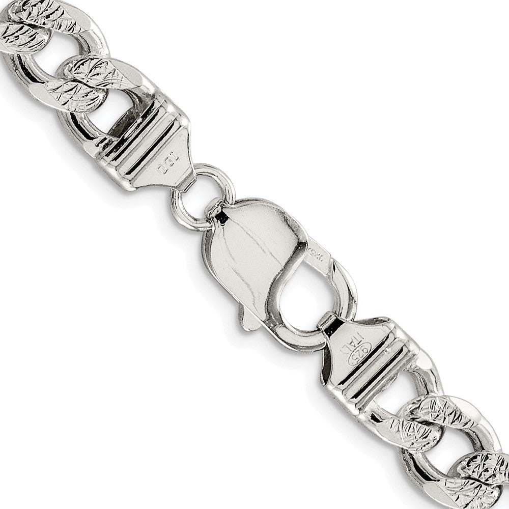 Sterlingsilber Rhodiniert 9.3mm Pavé‚ Panzer 26 Zoll Kette