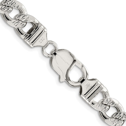 Sterlingsilber Rhodiniert 9.3mm Pavé‚ Panzer 26 Zoll Kette