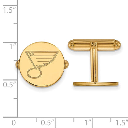 14K Gelbgold Gold Nhl Logoart St. Louis Blues Manschette Knöpfe