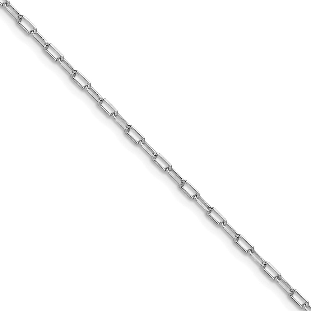 14K Weißgold 2.2mm Massiv Abgeschrägt Diamantiert Büroklammer Kette ( Spool) Halskette