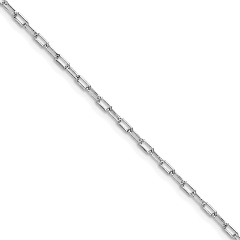 14K Weißgold 2.2mm Massiv Abgeschrägt Diamantiert Büroklammer Kette ( Spool) Halskette