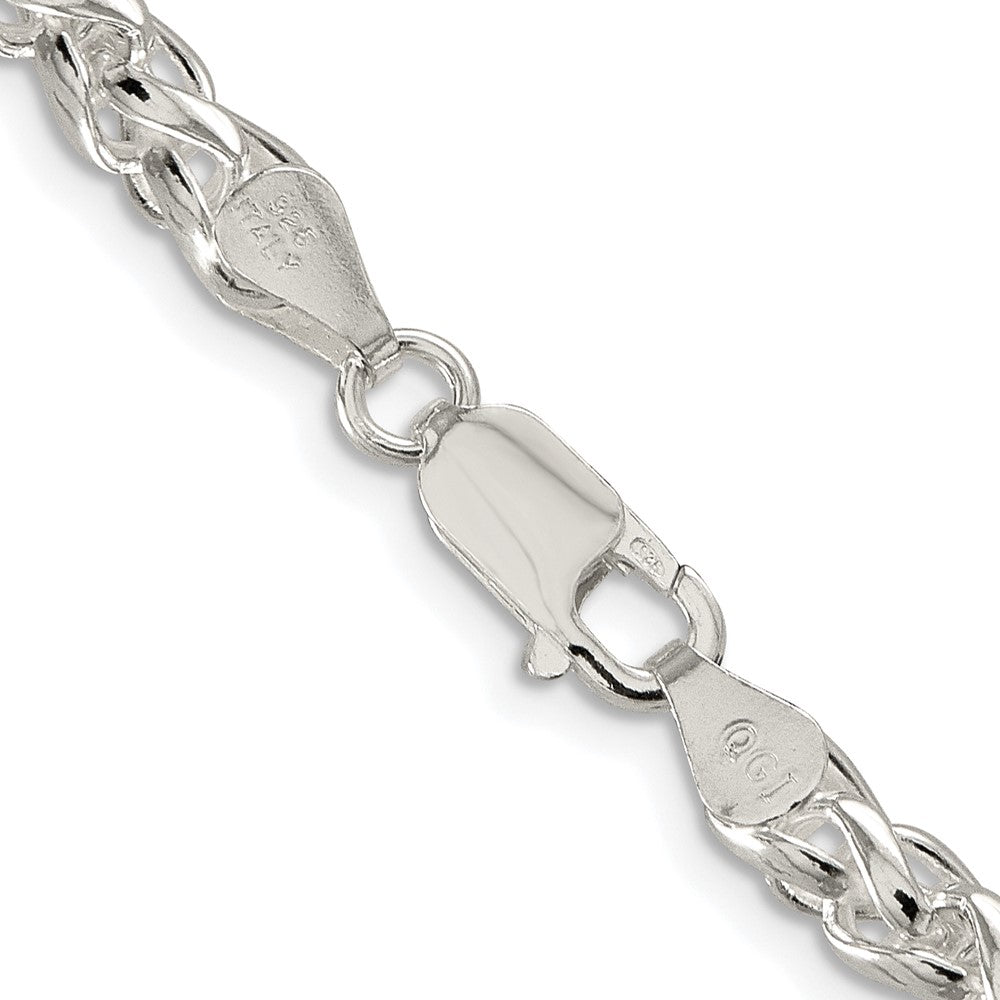 Sterlingsilber Rhodiniert 5mm Rund Ährenkette Halskette