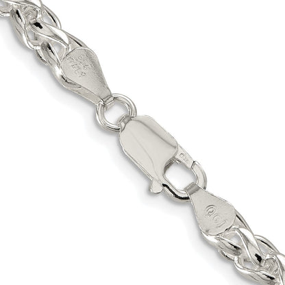 Sterlingsilber Rhodiniert 5mm Rund Ährenkette Halskette
