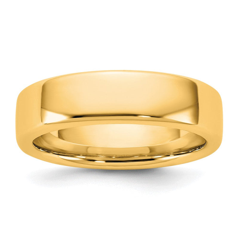14K Gelbgold 5,5 mm Europäischer Ehering mit Komfort-Passform