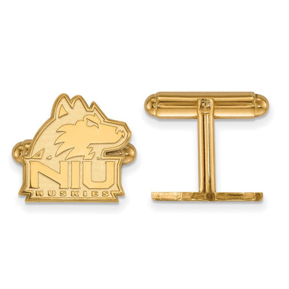14K Gelbgold Gold Logoart Northern Illinois University N-i-u Huskies Manschette Knöpfe