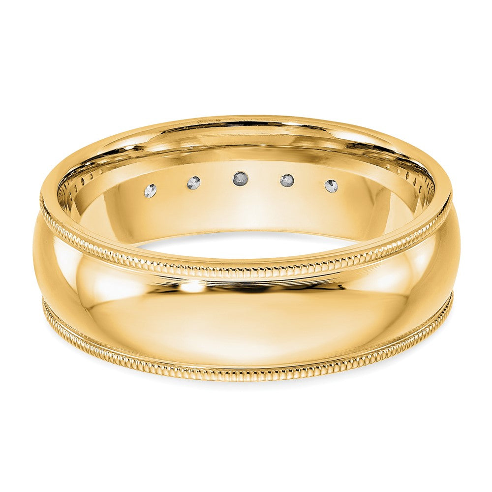 True Origin 14K Gelbgold Herren 1/2 Karat Im Labor Gezüchtet Diamant Vs+ F+ Größe 10 Komplett Miligrain Ehering Ring