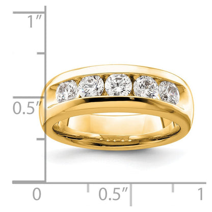 14K Gelbgold 5-stone Diamant Kanalfassung Ehering Ring