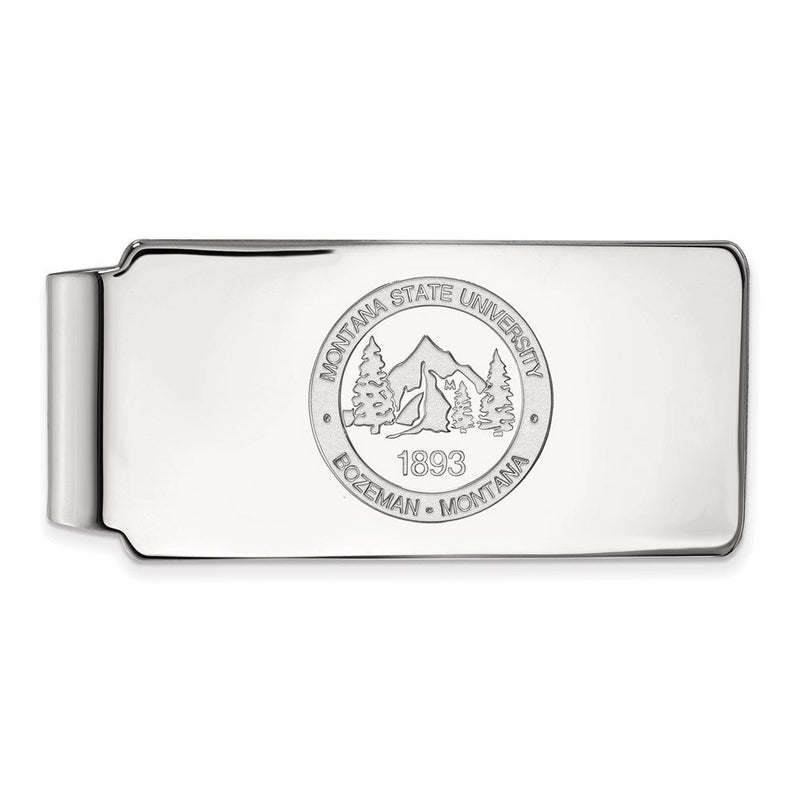 14K Weißgold Logoart Montana State University Wappen Geldklammer