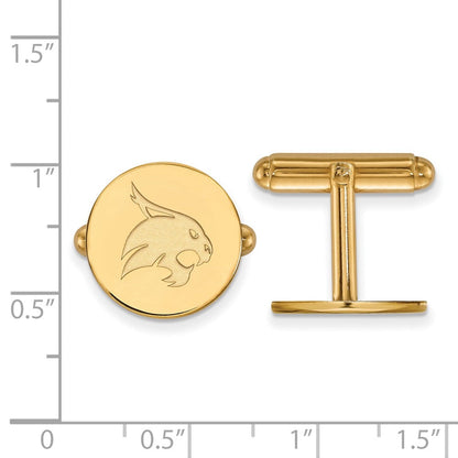 14K Gelbgold Gold Logoart Texas State University Bobcat Manschette Knöpfe