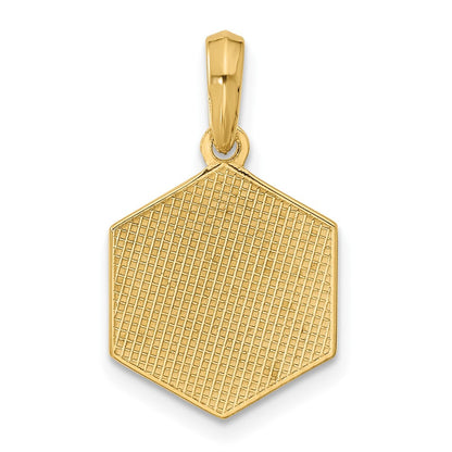 14K Gelbgold Poliert D20 Zwanzigseitiger Würfel-Anhänger