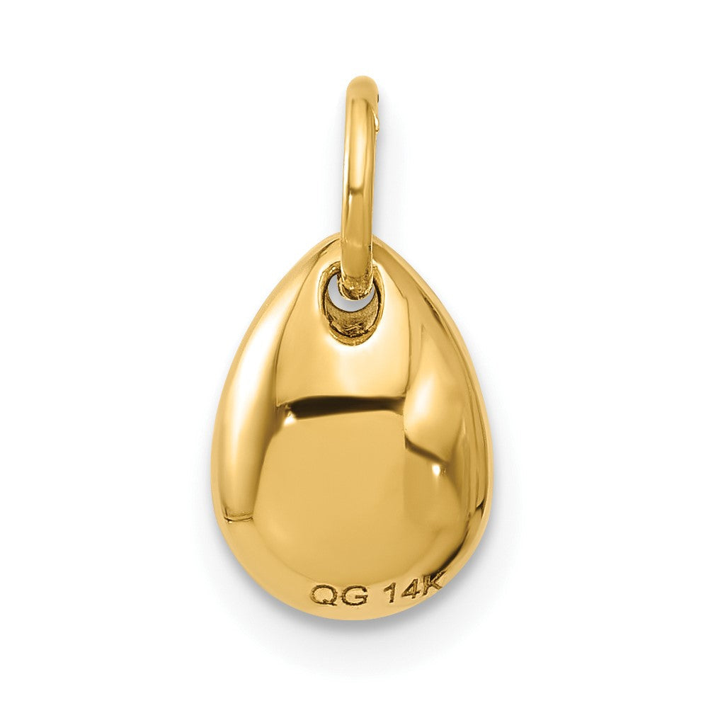14K Gelbgold 3-D Avocado-Charm mit grüner Epoxidharz-Verzierung, Fantasie-Design
