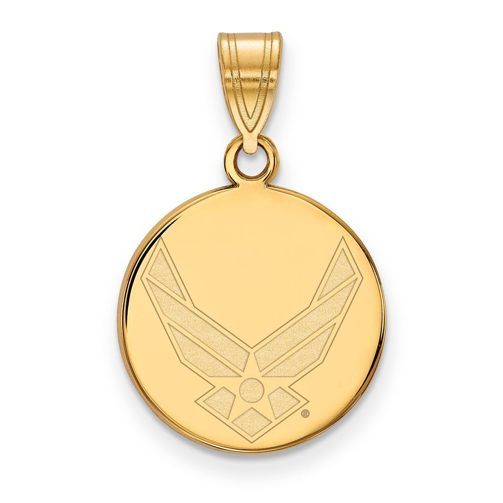 14K Gelbgold Gold Logoart U.s. Luft Kraft Mittel Plättchen Anhänger