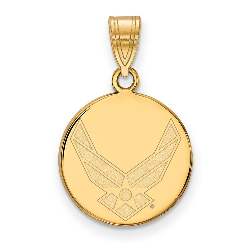 14K Gelbgold Gold Logoart U.s. Luft Kraft Mittel Plättchen Anhänger